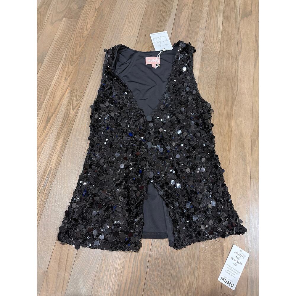 Show Me Your Mumu Viva Vest Top in Black. Size Small